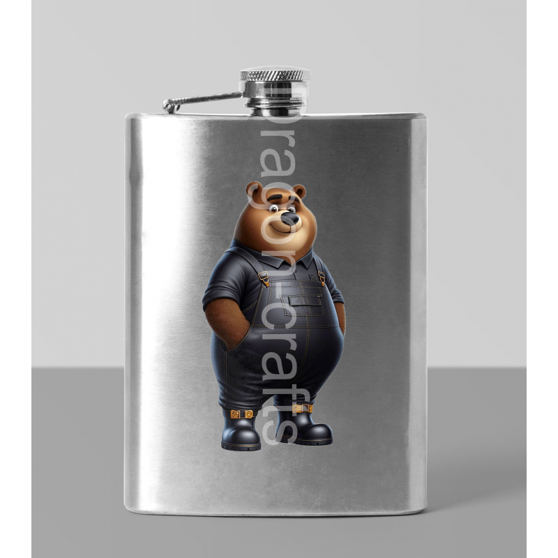 8oz Hip Flask - Dungerees -(15)