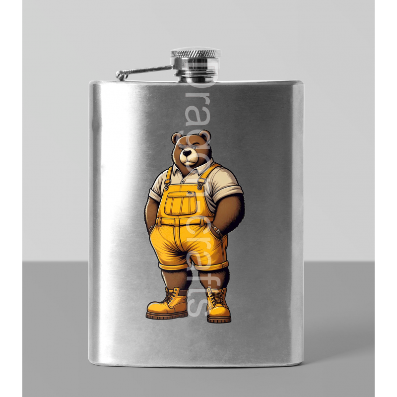 8oz Hip Flask - Dungerees -(18)