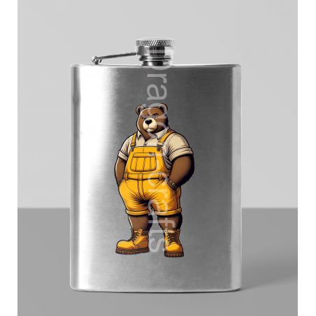 8oz Hip Flask - Dungerees -(18)