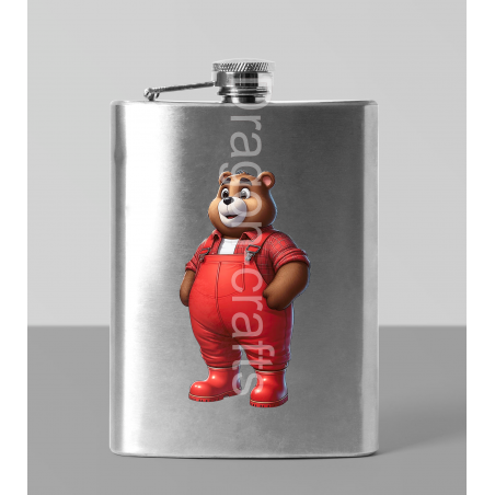 8oz Hip Flask - Dungerees -(27)