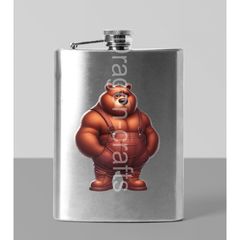 8oz Hip Flask - Dungerees -(31) 8oz Hip Flask - Dungerees -(31)