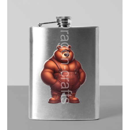 8oz Hip Flask - Dungerees -(31)
