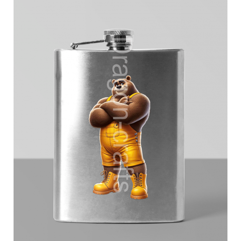 8oz Hip Flask - Dungerees -(33)