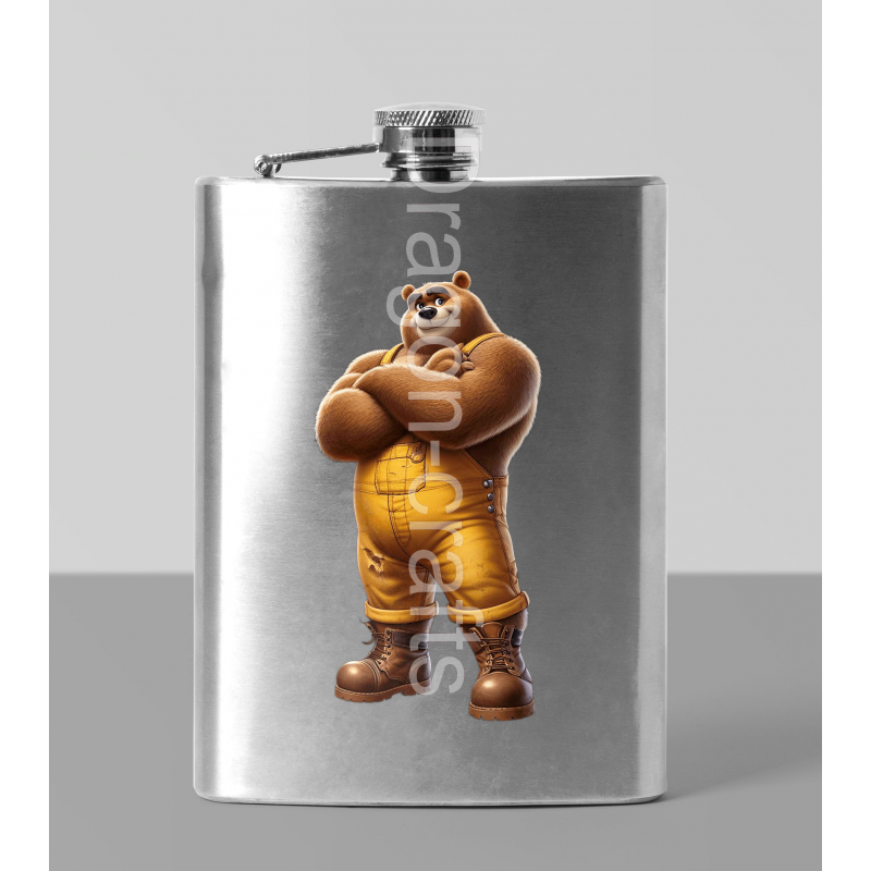 8oz Hip Flask - Dungerees -(34)