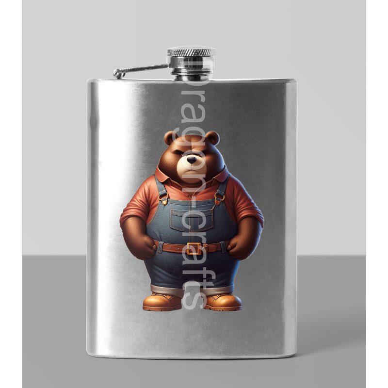 8oz Hip Flask - Dungerees -(37) 8oz Hip Flask - Dungerees -(37)