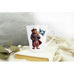 Short Latte Mug - Kilted Bear - 1