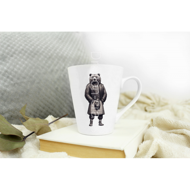 Short Latte Mug - Kilted Bear - 3