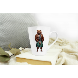 Short Latte Mug - Kilted Bear - 4