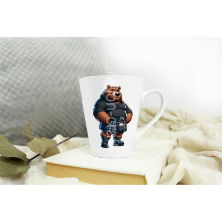 Short Latte Mug - Kilted Bear - 9