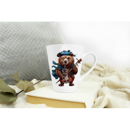 Short Latte Mug - Kilted Bear - 11