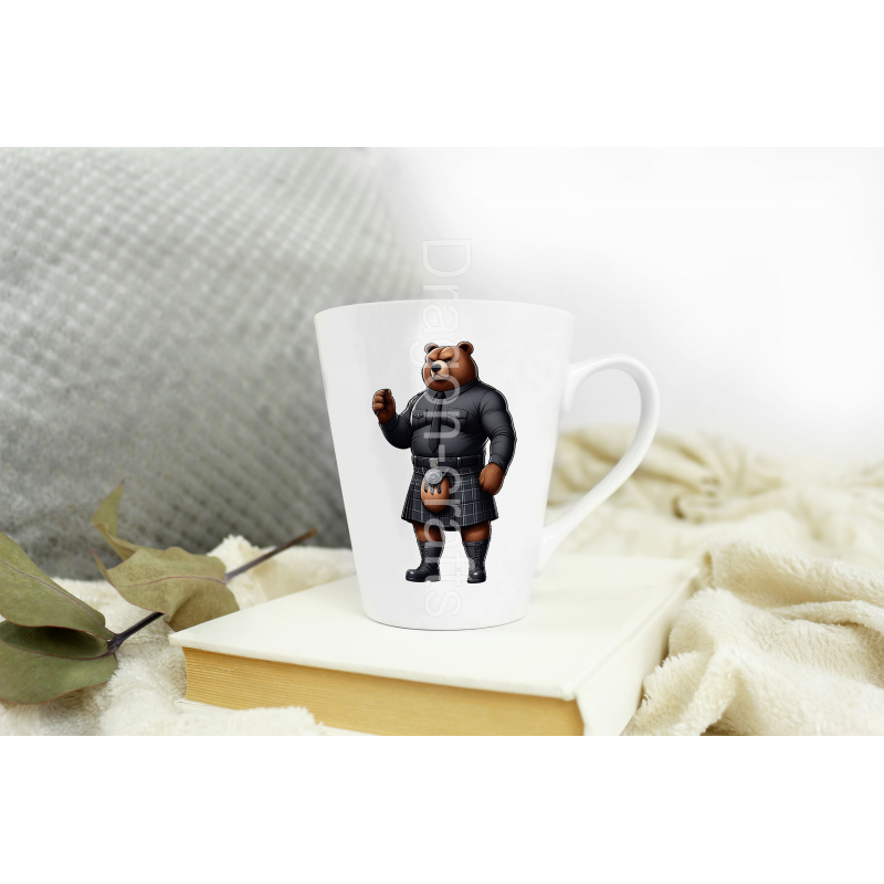 Short Latte Mug - Kilted Bear - 23 Short Latte Mug - Kilted Bear - 23