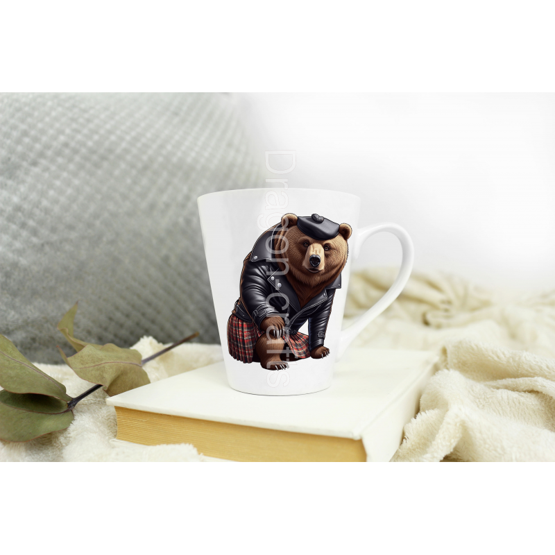 Short Latte Mug - Kilted Bear - 27