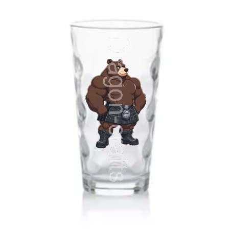 Highball Glass - Kilted Bear - 15
