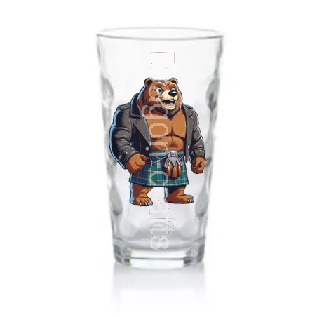 Highball Glass - Kilted Bear - 16