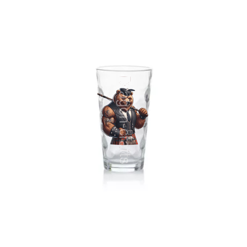 Highball Glass - Kilted Bear - 24