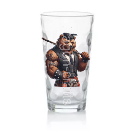 Highball Glass - Kilted Bear - 24
