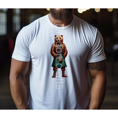 Regular Size T-Shirt  - Kilted Bear - 4