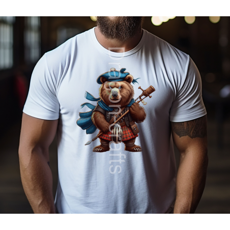 Regular Size T-Shirt  - Kilted Bear - 11