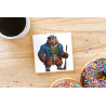 CERAMIC TILE COASTER/ TRIVET - Kilted Bear - 5