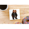 CERAMIC TILE COASTER/ TRIVET - Kilted Bear - 13
