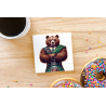 CERAMIC TILE COASTER/ TRIVET - Kilted Bear - 18