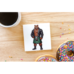 CERAMIC TILE COASTER/ TRIVET - Kilted Bear - 22