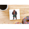 CERAMIC TILE COASTER/ TRIVET - Kilted Bear - 22