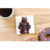 CERAMIC TILE COASTER/ TRIVET - Kilted Bear - 25