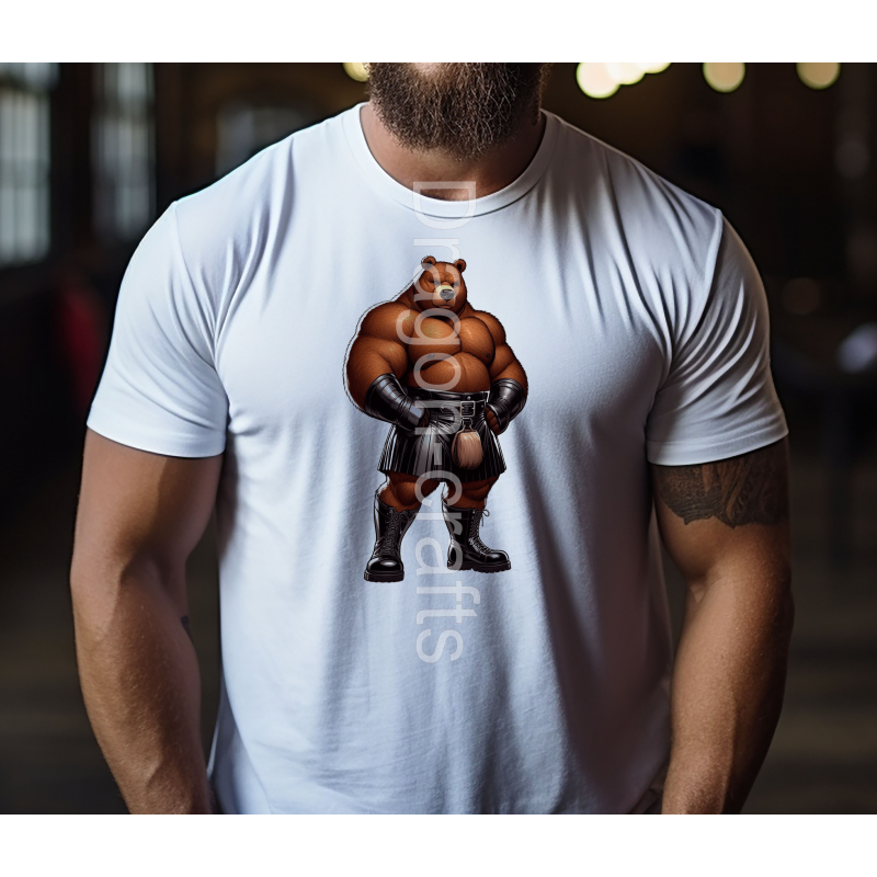 Big and Tall T-Shirt - Kilted Bear - 2 Big and Tall T-Shirt - Kilted Bear - 2