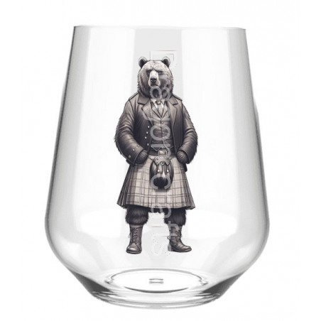 Stemless Wine Glass - Kilted Bear - 3