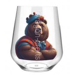 Stemless Wine Glass - Kilted Bear - 14