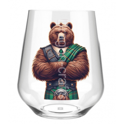 Stemless Wine Glass - Kilted Bear - 18