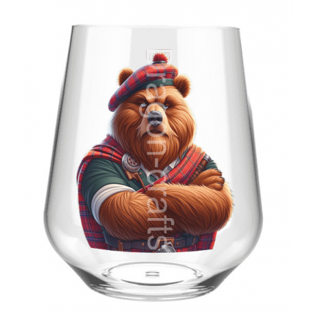 Stemless Wine Glass - Kilted Bear - 20