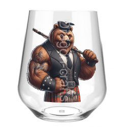 Stemless Wine Glass - Kilted Bear - 24