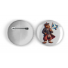 25mm Round Metal Badge - Kilted Bear - 1