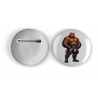 25mm Round Metal Badge - Kilted Bear - 2