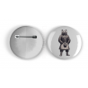 25mm Round Metal Badge - Kilted Bear - 3
