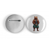 25mm Round Metal Badge - Kilted Bear - 4