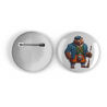 25mm Round Metal Badge - Kilted Bear - 5
