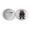 25mm Round Metal Badge - Kilted Bear - 6