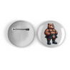 25mm Round Metal Badge - Kilted Bear - 7