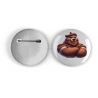 25mm Round Metal Badge - Kilted Bear - 12