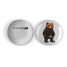 25mm Round Metal Badge - Kilted Bear - 13