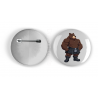 25mm Round Metal Badge - Kilted Bear - 15