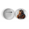 25mm Round Metal Badge - Kilted Bear - 17