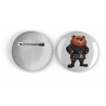 25mm Round Metal Badge - Kilted Bear - 26