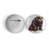 25mm Round Metal Badge - Kilted Bear - 27