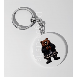 35mm Round Keyring - Kilted Bear - 6