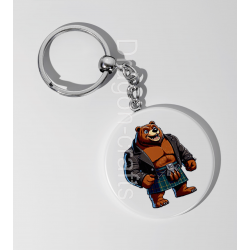 35mm Round Keyring - Kilted Bear - 16