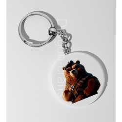 35mm Round Keyring - Kilted Bear - 17